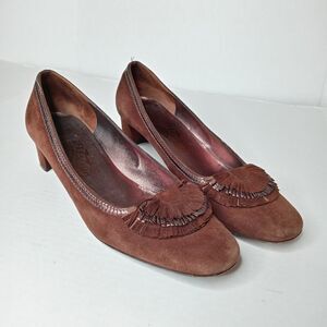 Salvatore Ferragamo brown suede shoes size 9.5